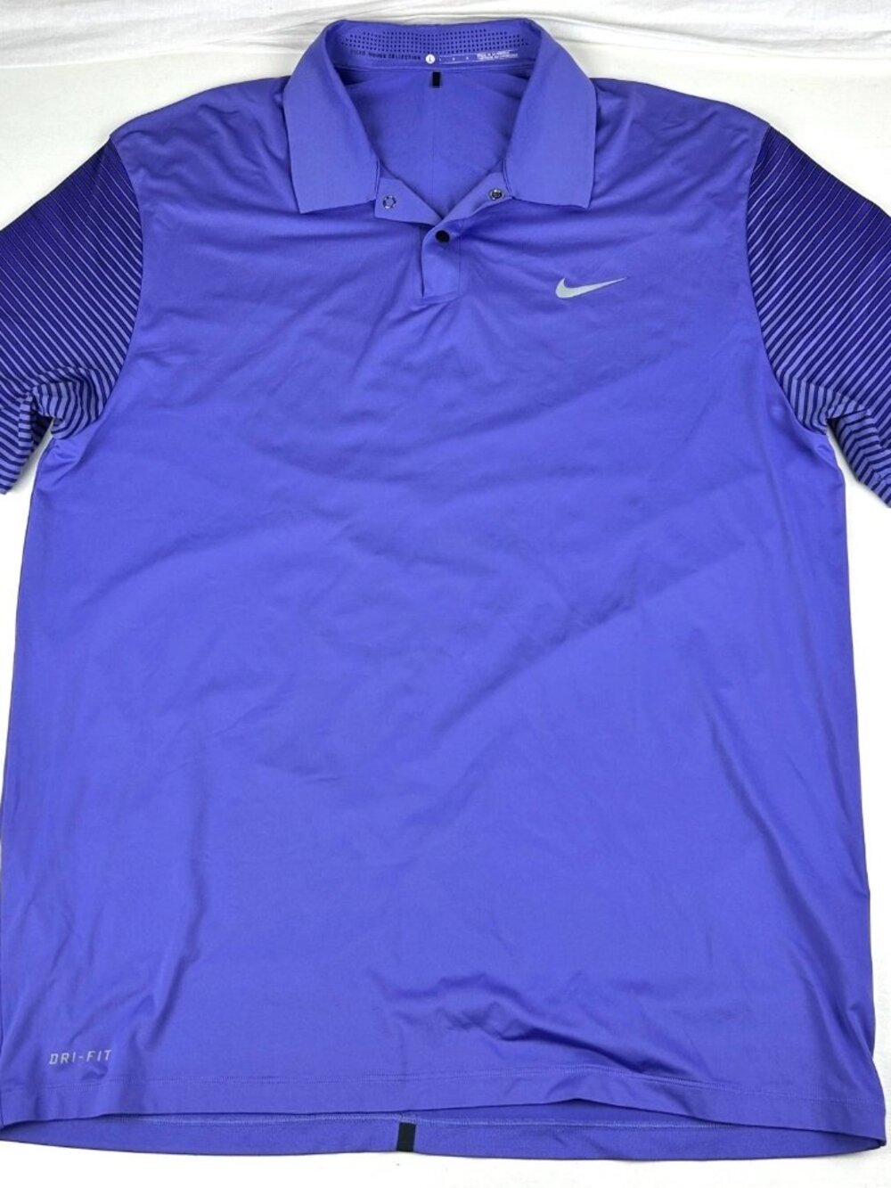Nike Tiger Woods Collection Polo Shirt Men's L Purple Dri-FIT Golf